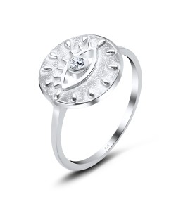 Circle CZ Eye Silver Ring NSR-3301